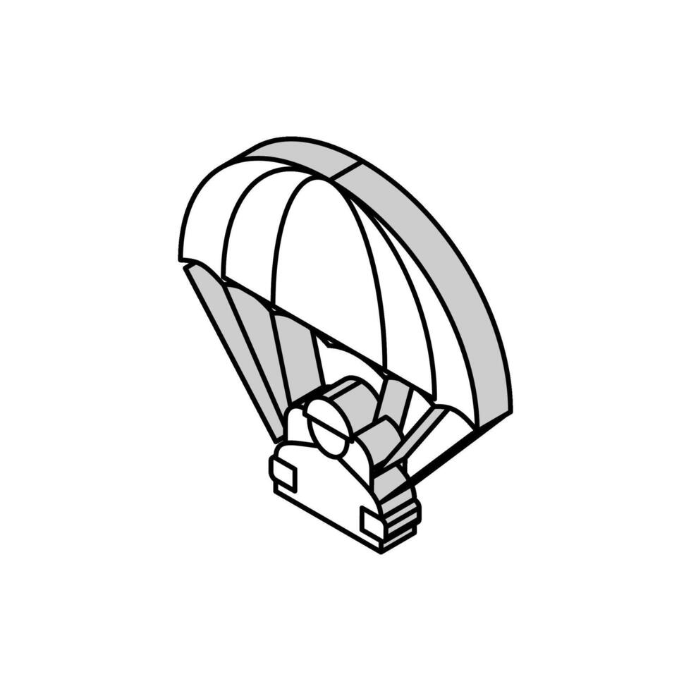 parachute soldat isométrique icône vecteur illustration