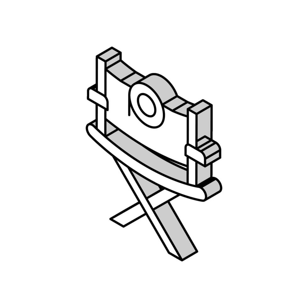 réalisateur siège chaise isométrique icône vecteur illustration