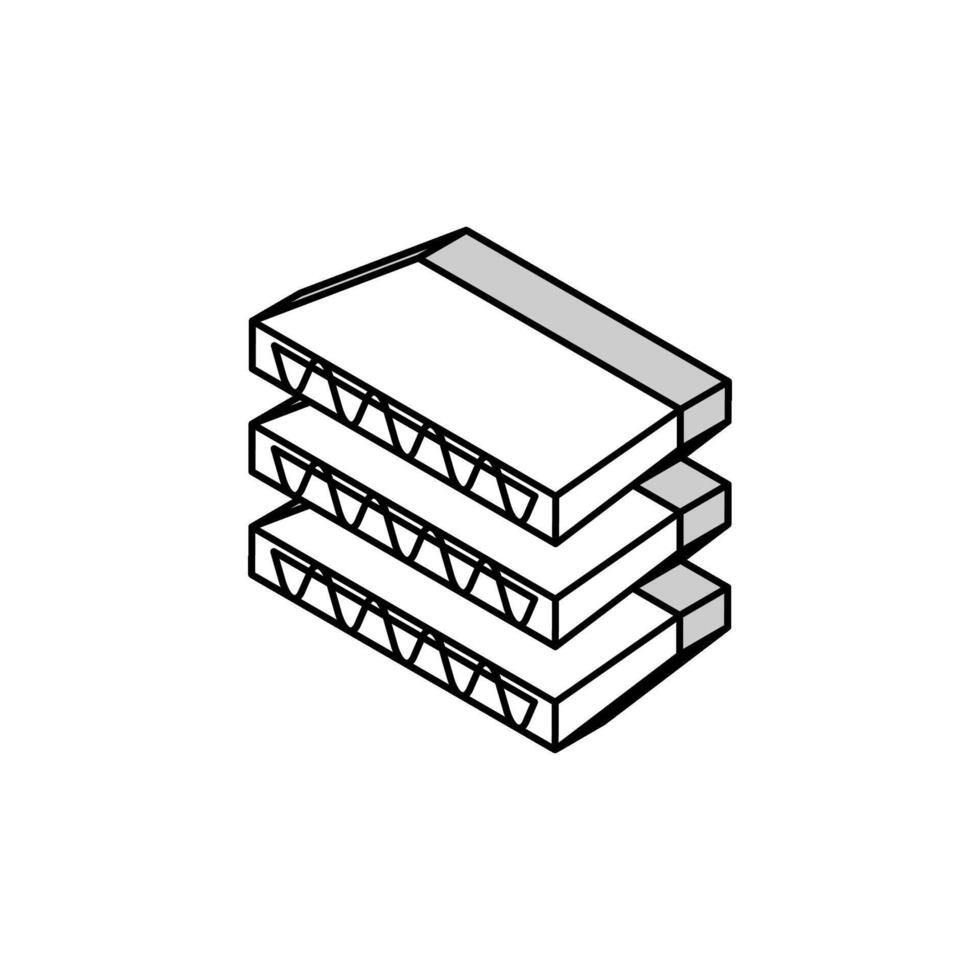 papier carton couches isométrique icône vecteur illustration