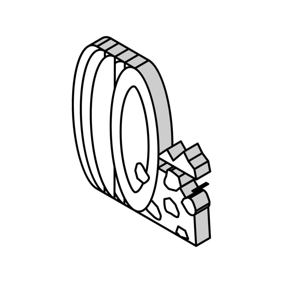 terrain pneus isométrique icône vecteur illustration