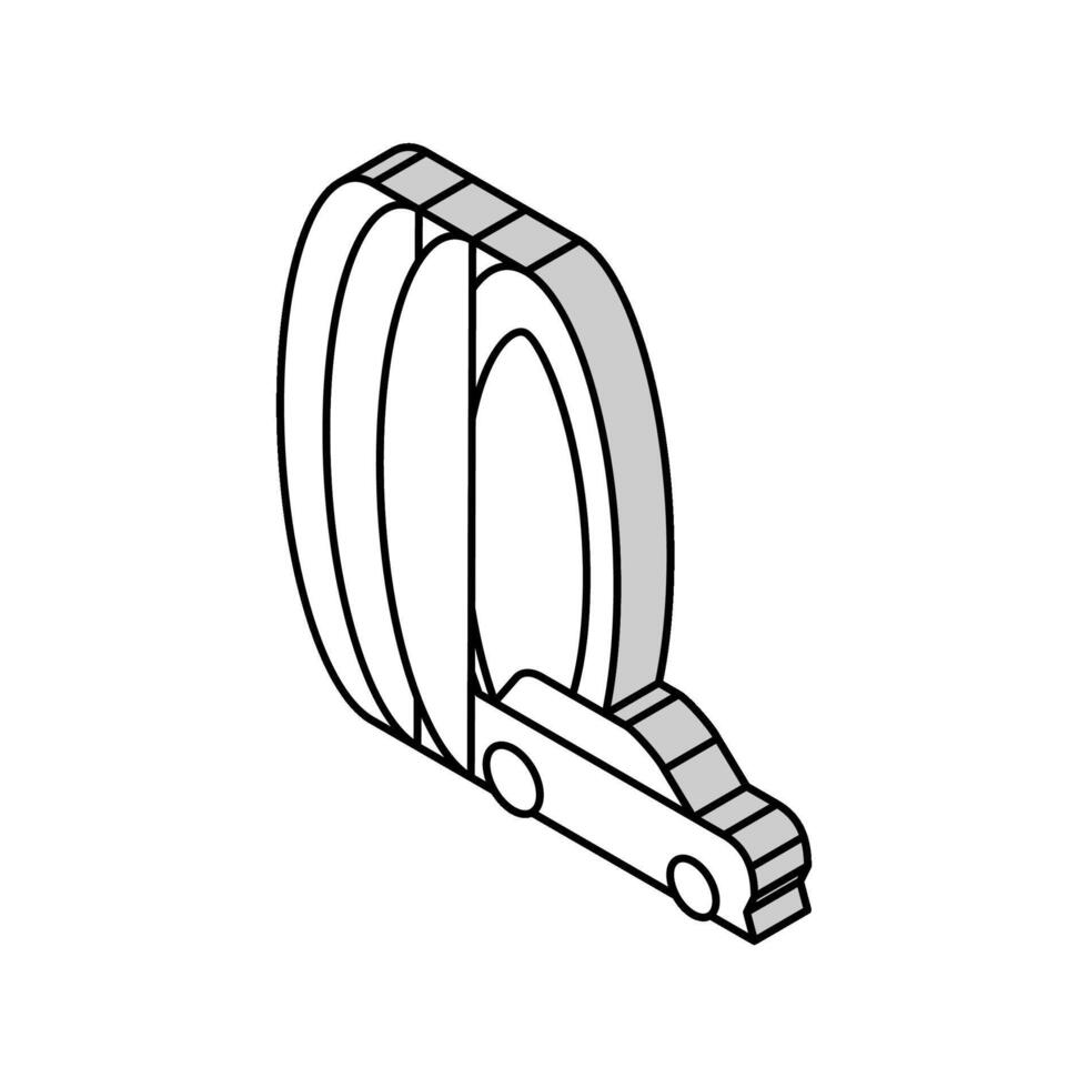 courses pneus isométrique icône vecteur illustration