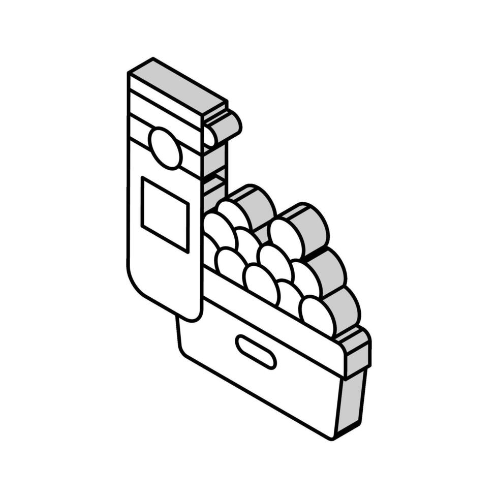 stockage le golf des balles isométrique icône vecteur illustration