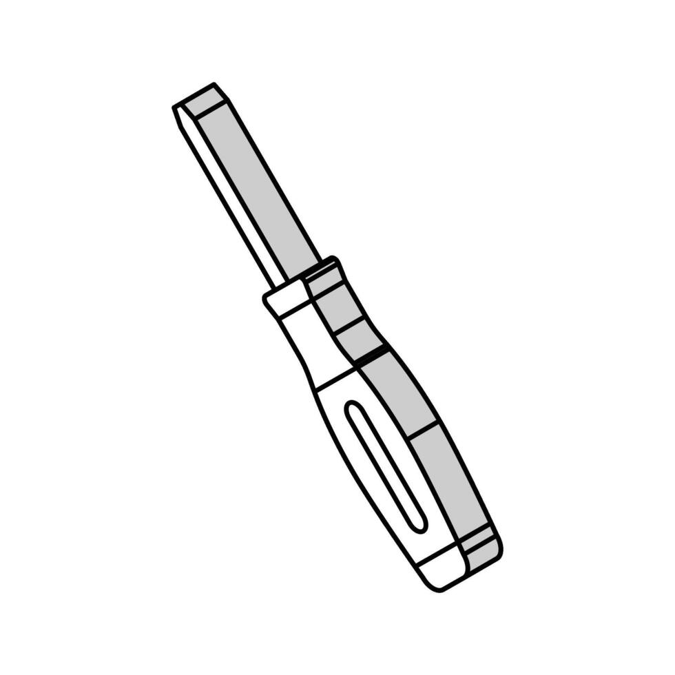 Tournevis Charpentier professionnel outil isométrique icône vecteur illustration