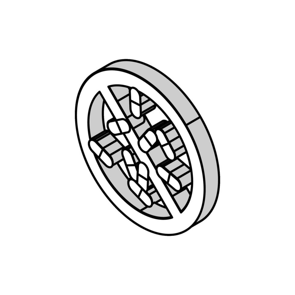 analgésiques pilules dépendance isométrique icône vecteur illustration