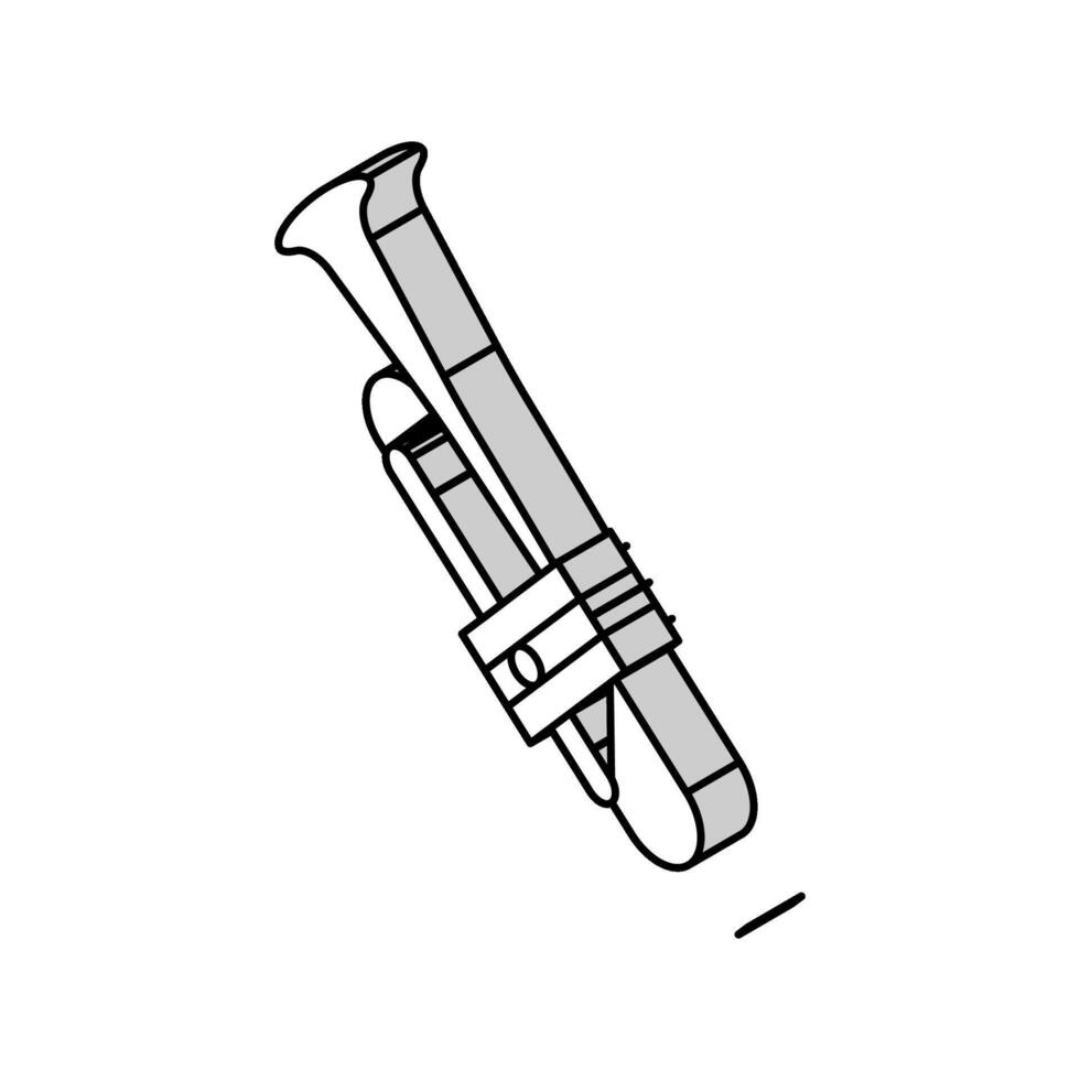 trompette vent musicien instrument isométrique icône vecteur illustration