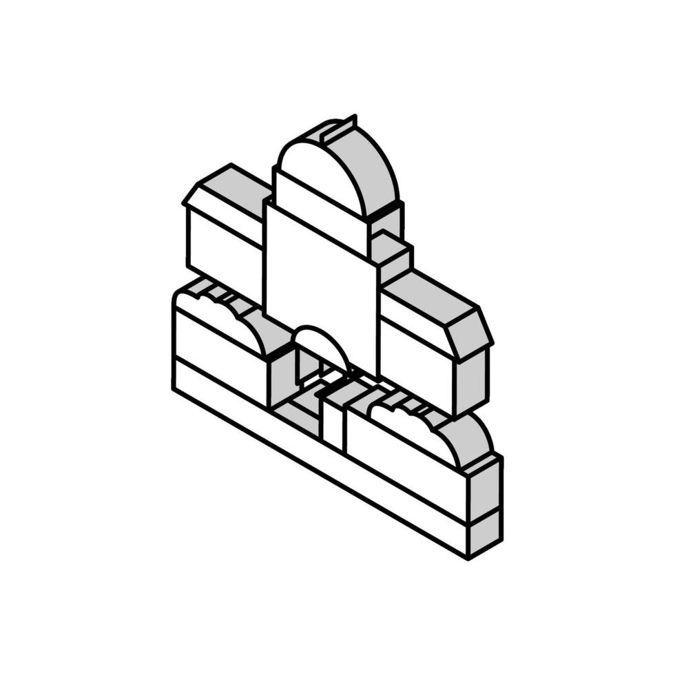 parlement Etat structure bâtiment isométrique icône vecteur illustration