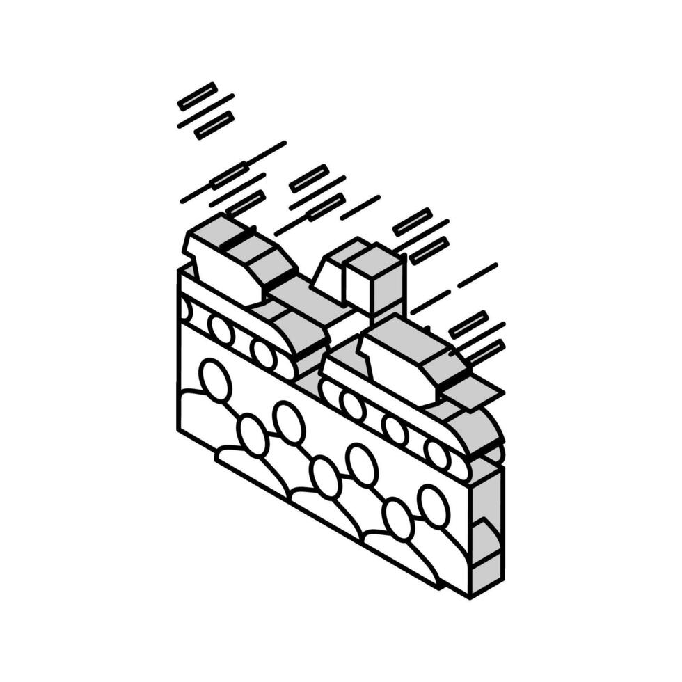 militaire parade isométrique icône vecteur illustration