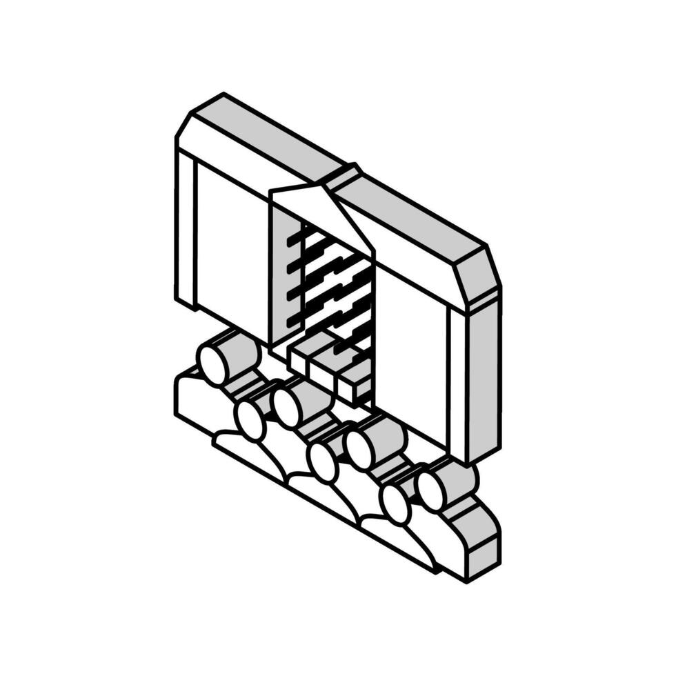 résidence salle isométrique icône vecteur illustration