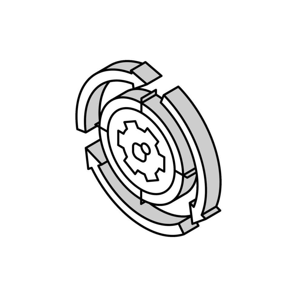 système travail processus isométrique icône vecteur illustration