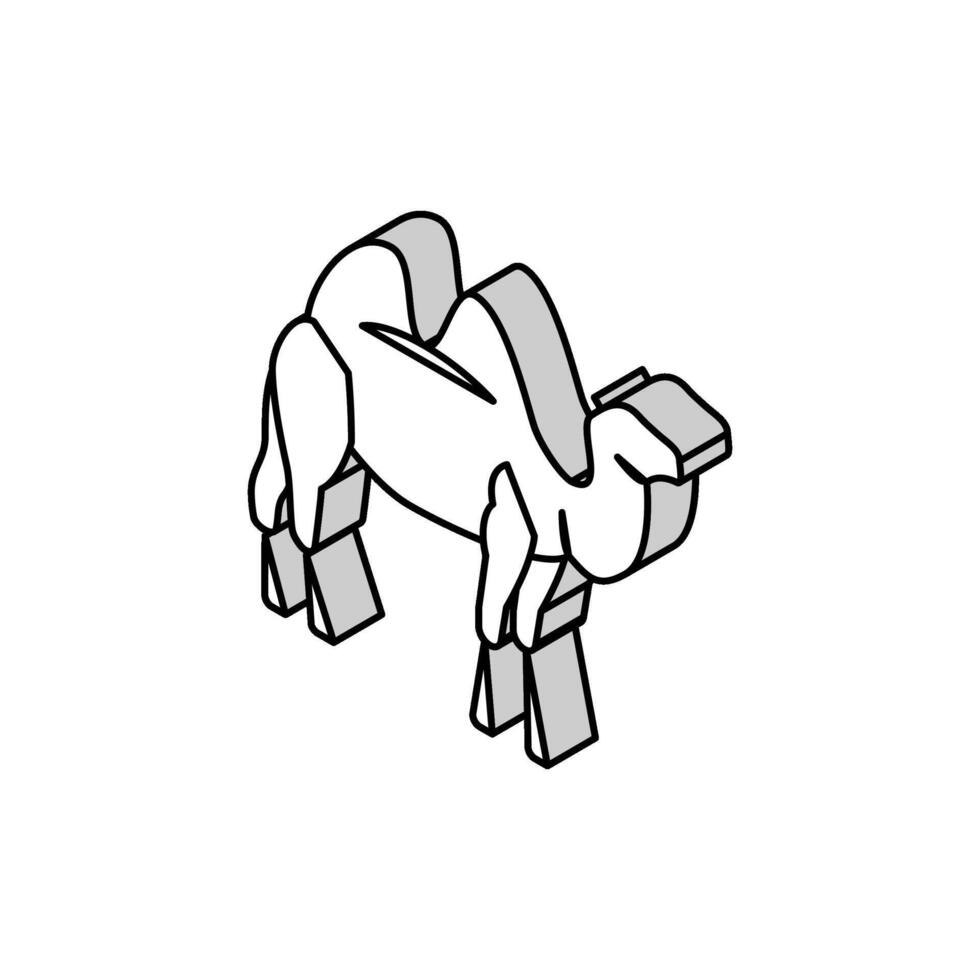 chameau animal dans zoo isométrique icône vecteur illustration