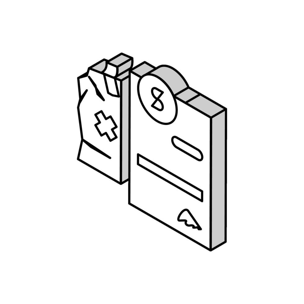 compensation cassé ou perdu parcelle isométrique icône vecteur illustration