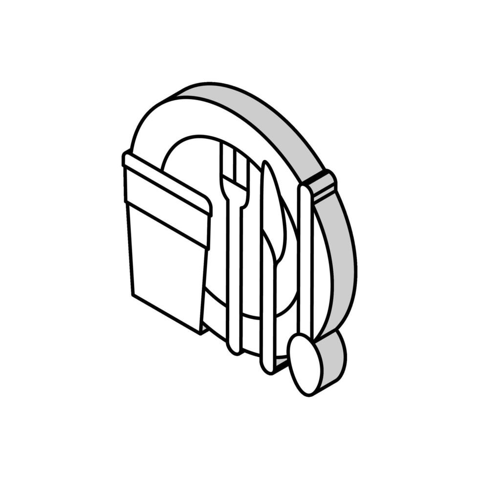 vaisselle Plastique isométrique icône vecteur illustration