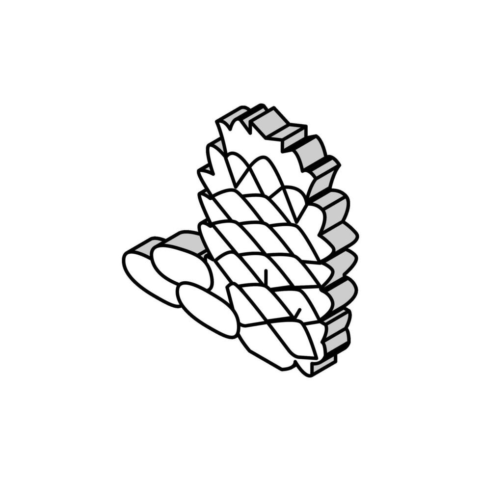 pin écrou isométrique icône vecteur illustration