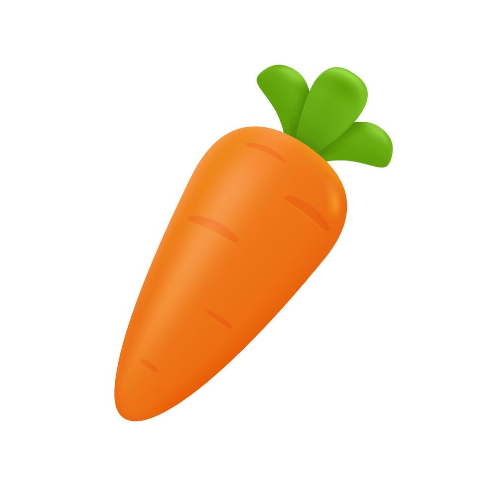 3d Orange carottes. croustillant carottes. légume éléments cette sont le lapins préféré nourriture à Pâques. 3d vecteur illustration.