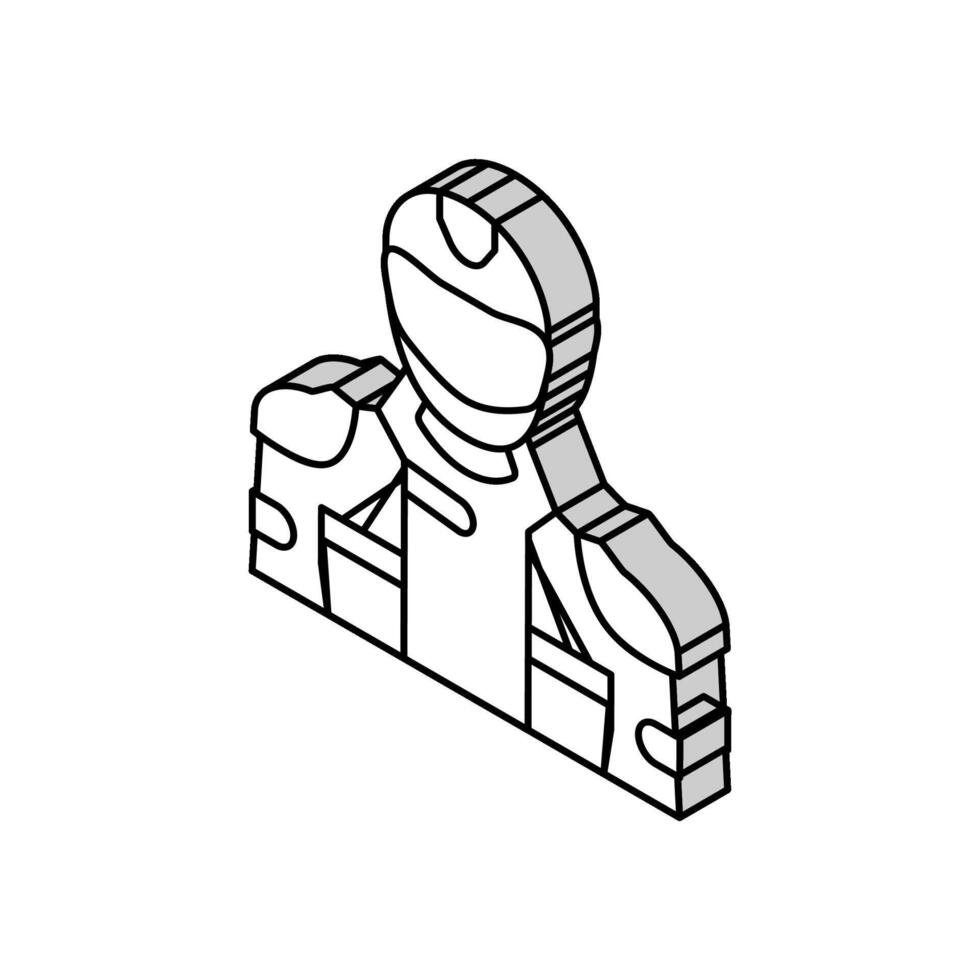 motard cavalier isométrique icône vecteur illustration