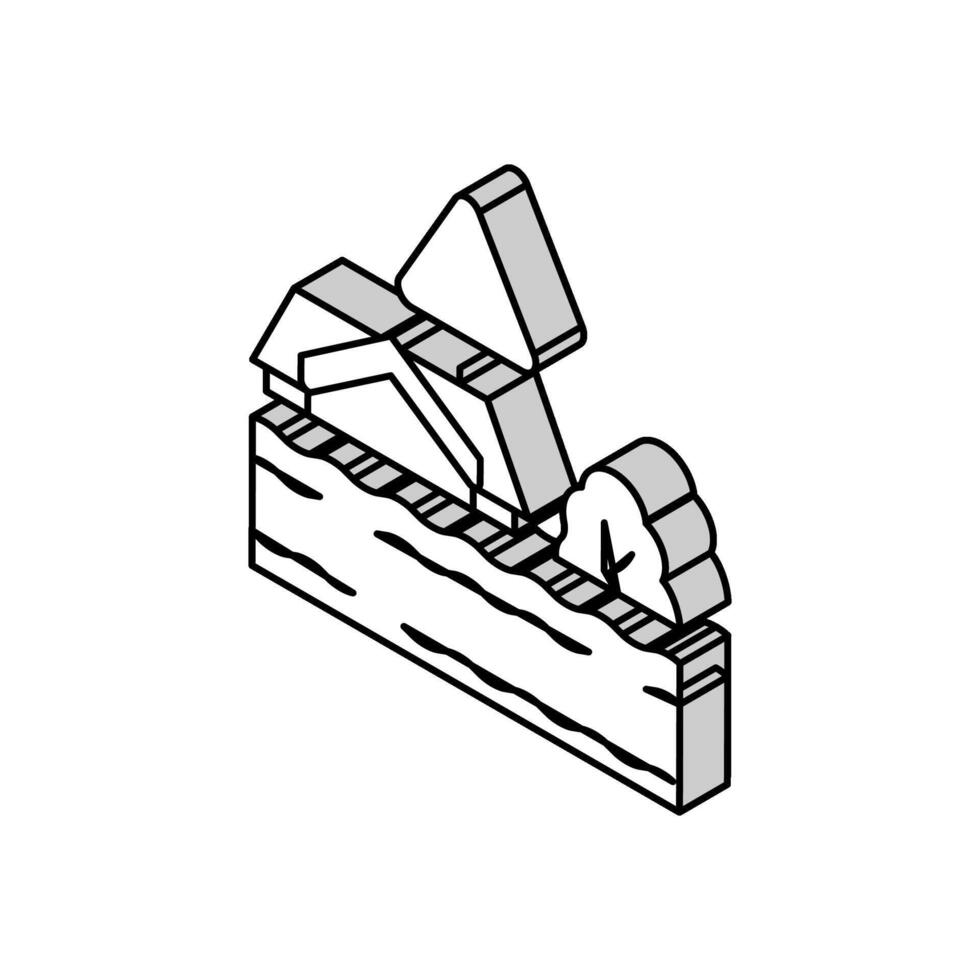 inonder terre isométrique icône vecteur illustration