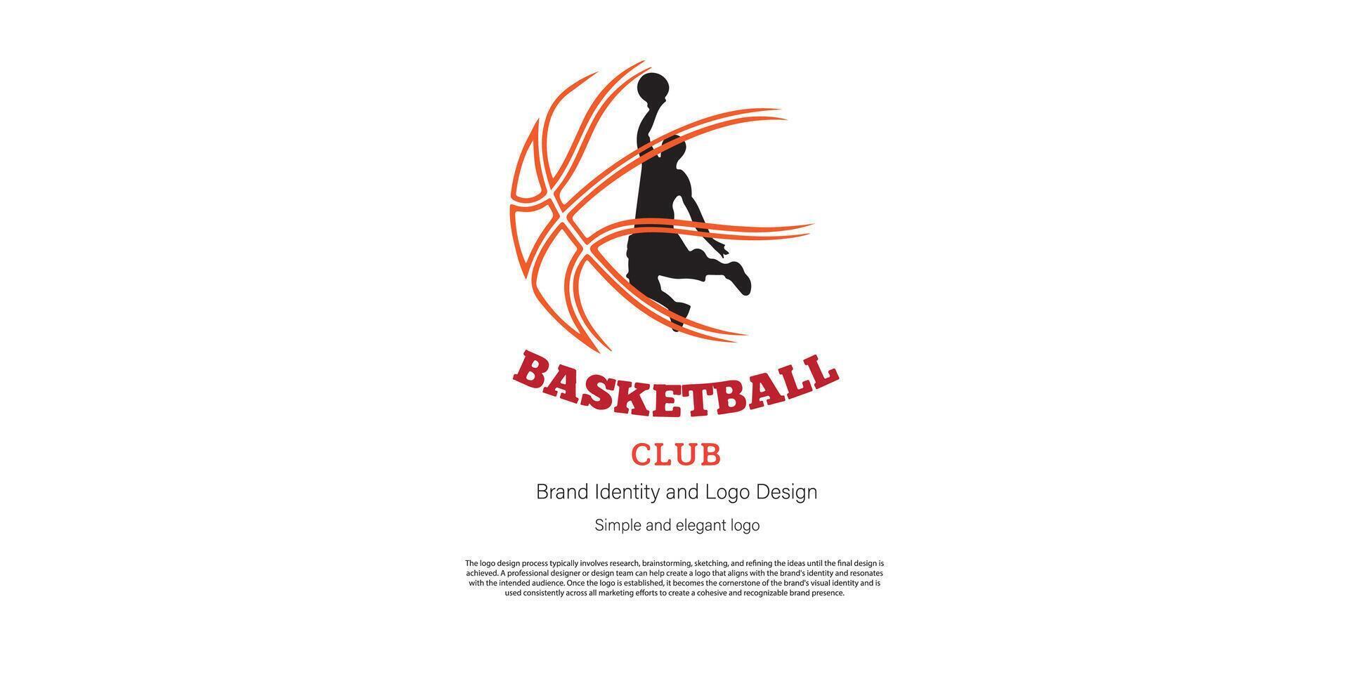 basketball logo conception pour club ou logo designer vecteur