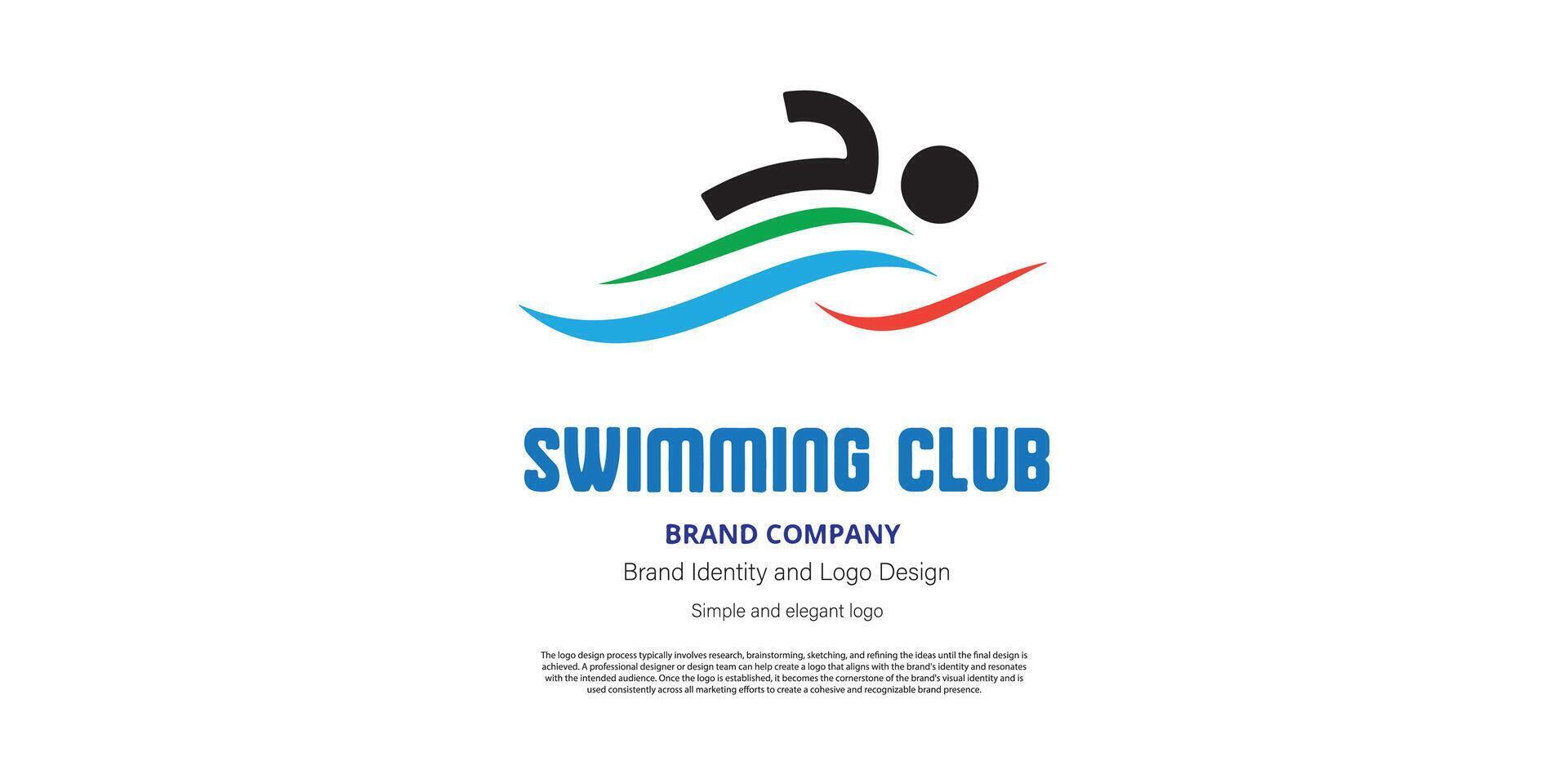 nager logo conception pour nager club ou graphique designer vecteur
