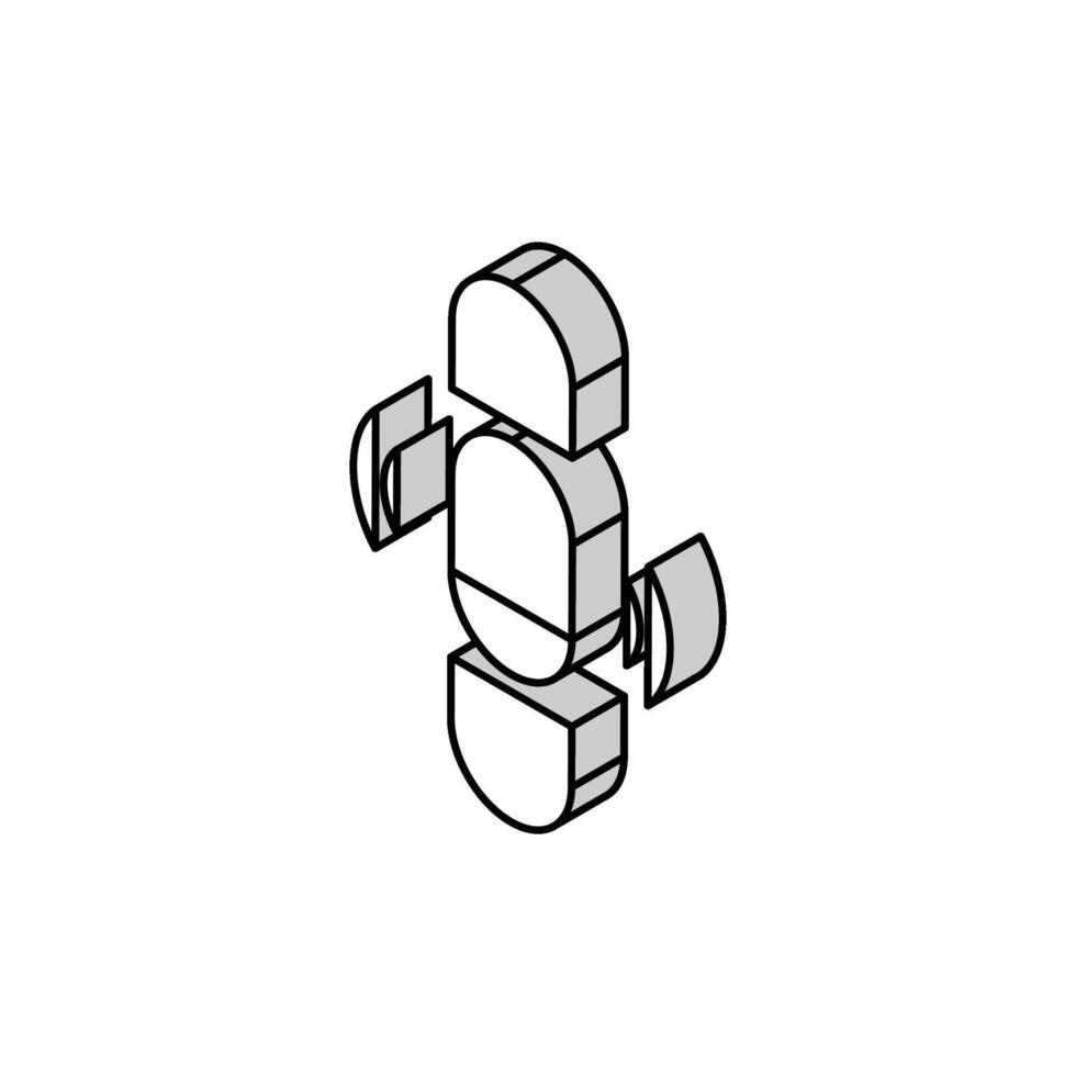 mince transparent faire défiler isométrique icône vecteur illustration