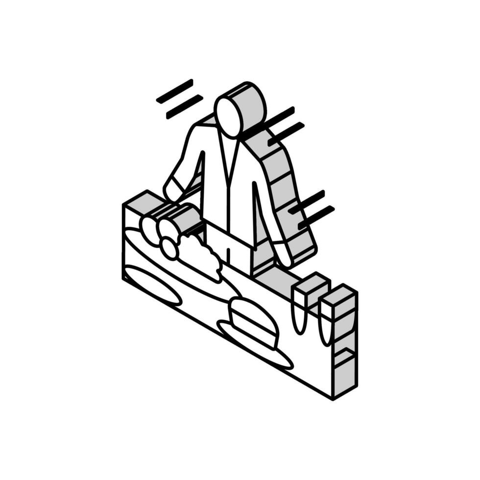 traiteur affaires isométrique icône vecteur illustration