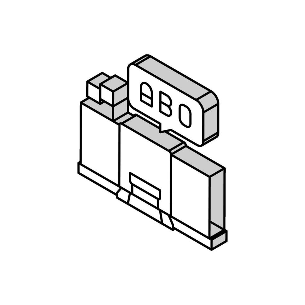 Université Anglais isométrique icône vecteur illustration