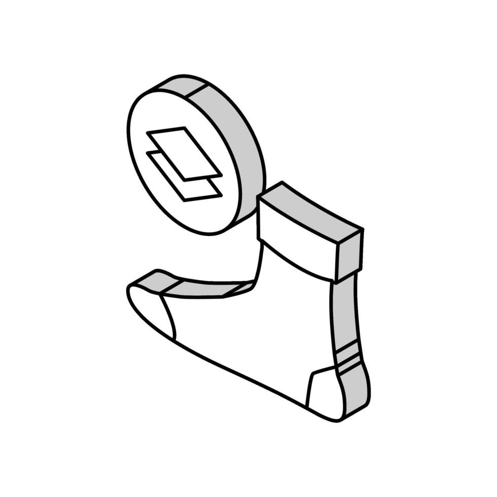 milieu chaud chaussette isométrique icône vecteur illustration