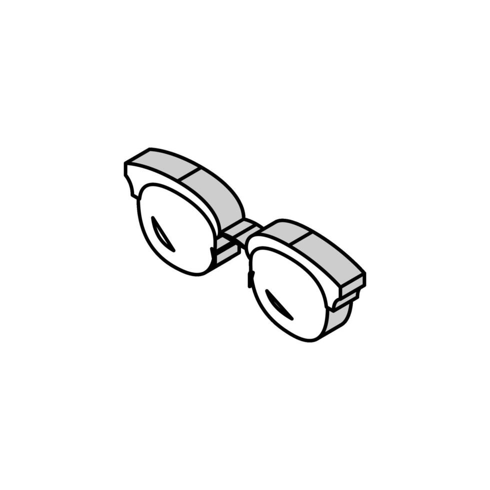 branché des lunettes optique isométrique icône vecteur illustration