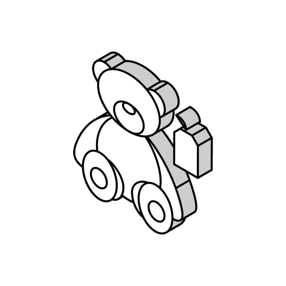 artisanat jouet ours isométrique icône vecteur illustration