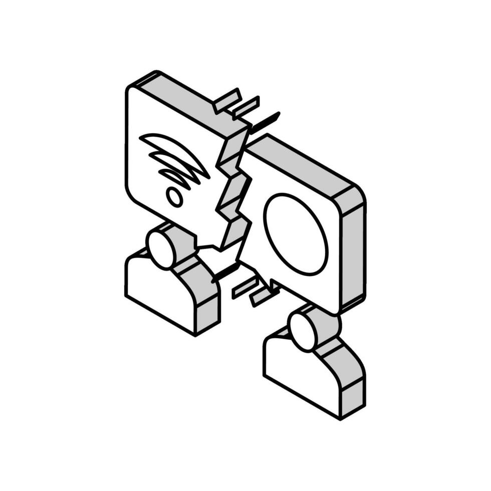 numérique diviser isométrique icône vecteur illustration