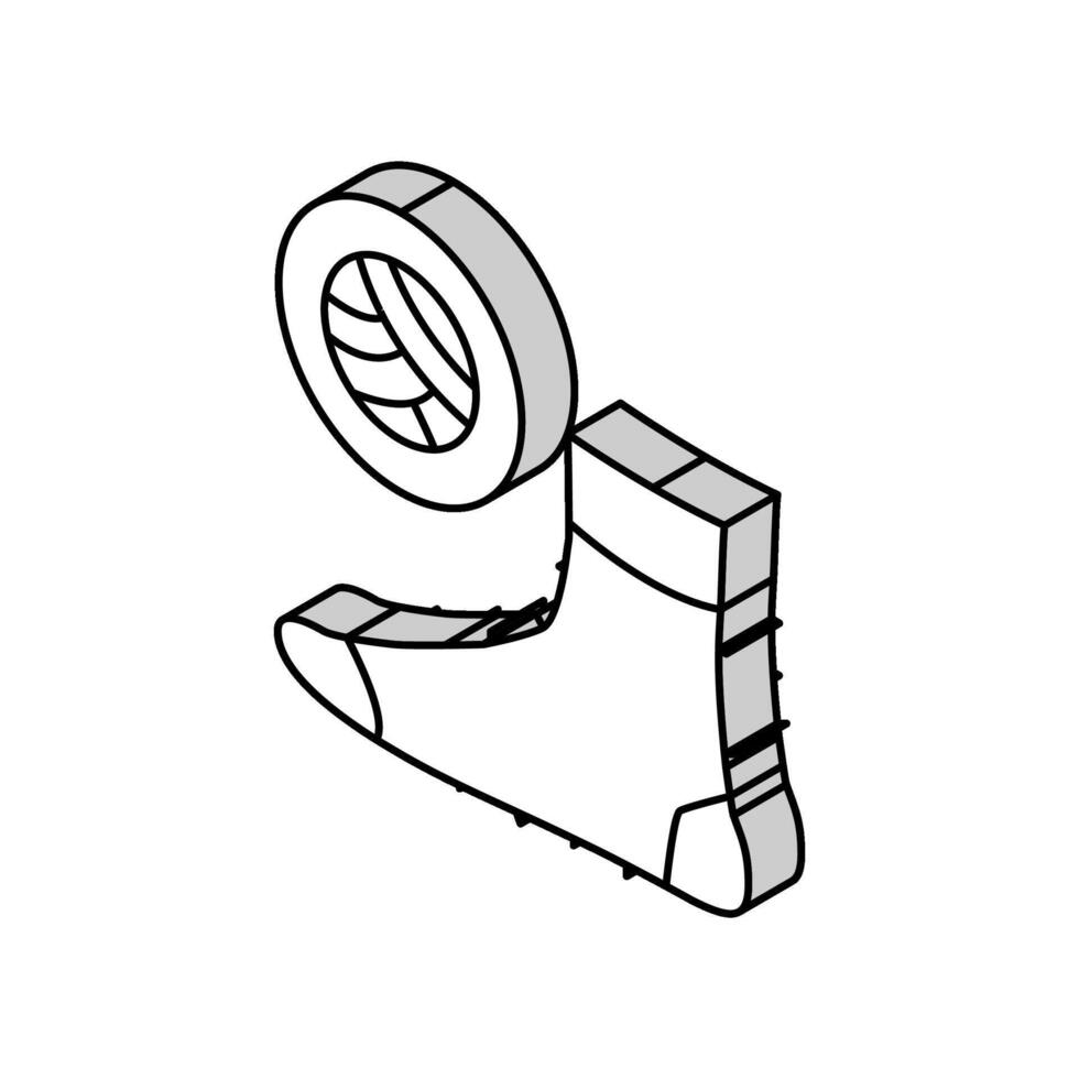 la laine Matériel chaussette isométrique icône vecteur illustration