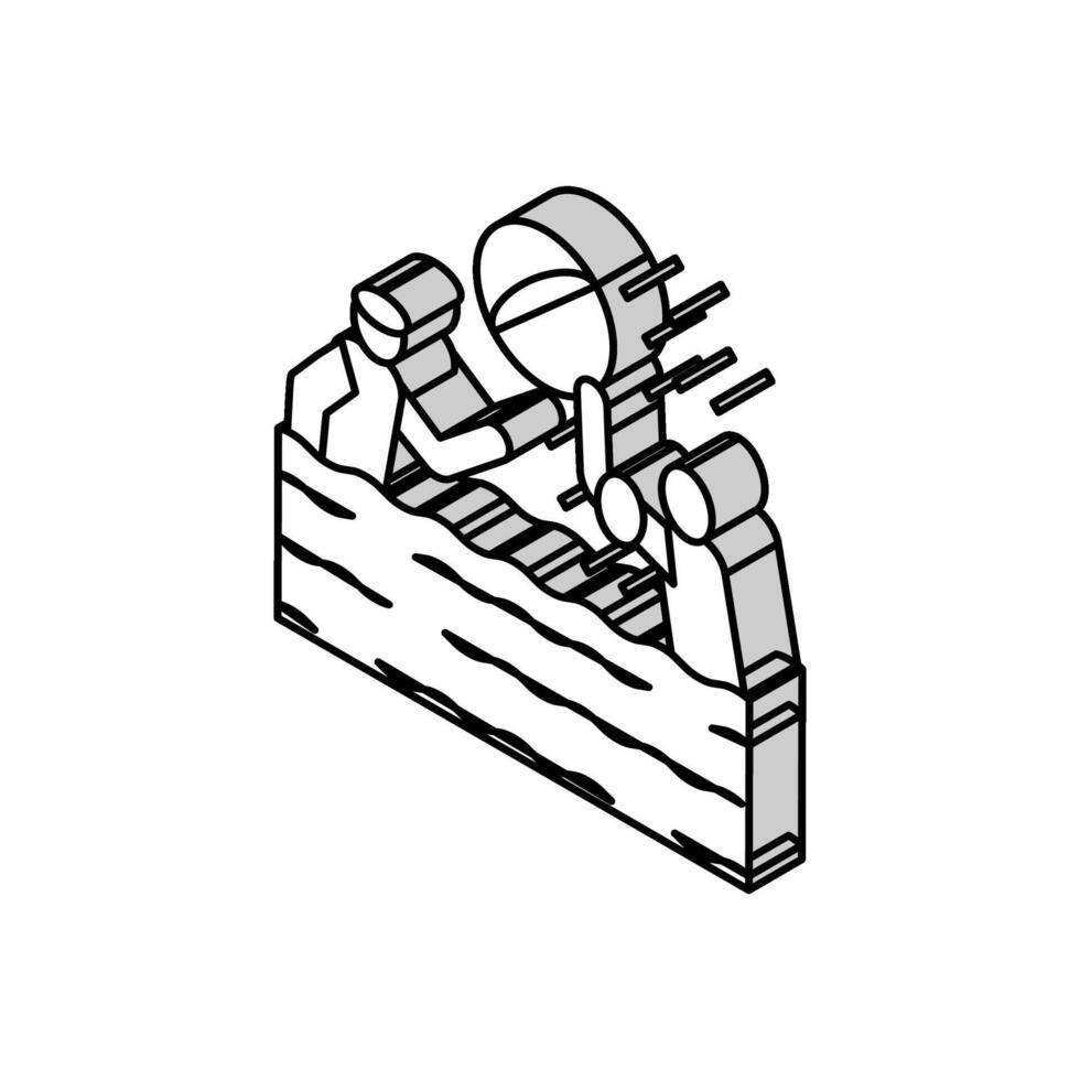 nager enfant isométrique icône vecteur illustration