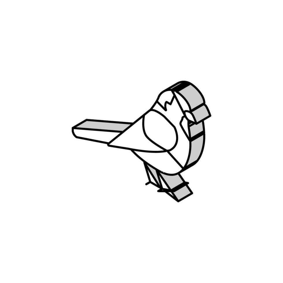 moineau oiseau isométrique icône vecteur illustration