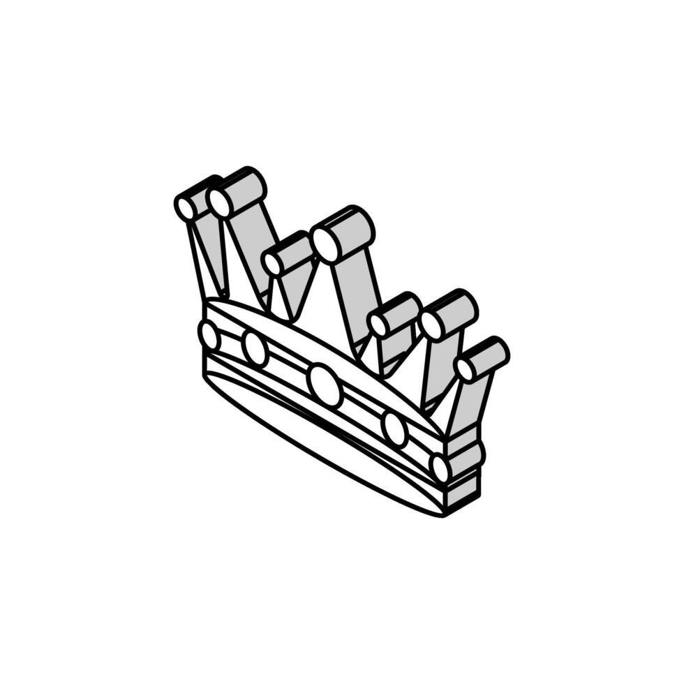 couronne Trésor isométrique icône vecteur illustration