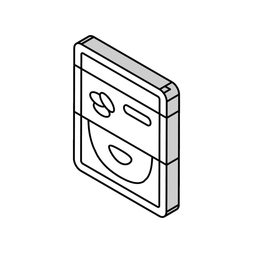 masque concombre isométrique icône vecteur illustration