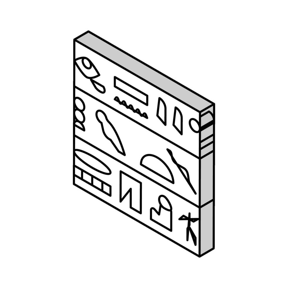 hiéroglyphe Egypte isométrique icône vecteur illustration