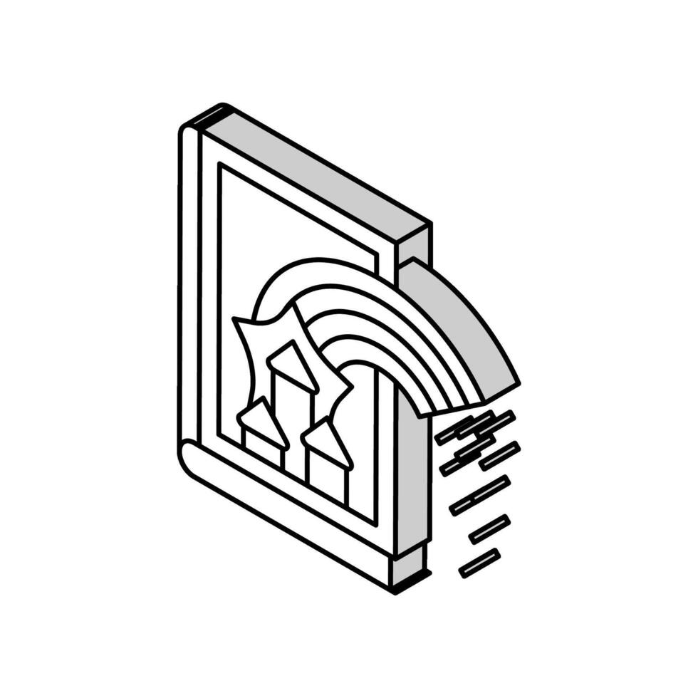 Fée conte livre isométrique icône vecteur illustration