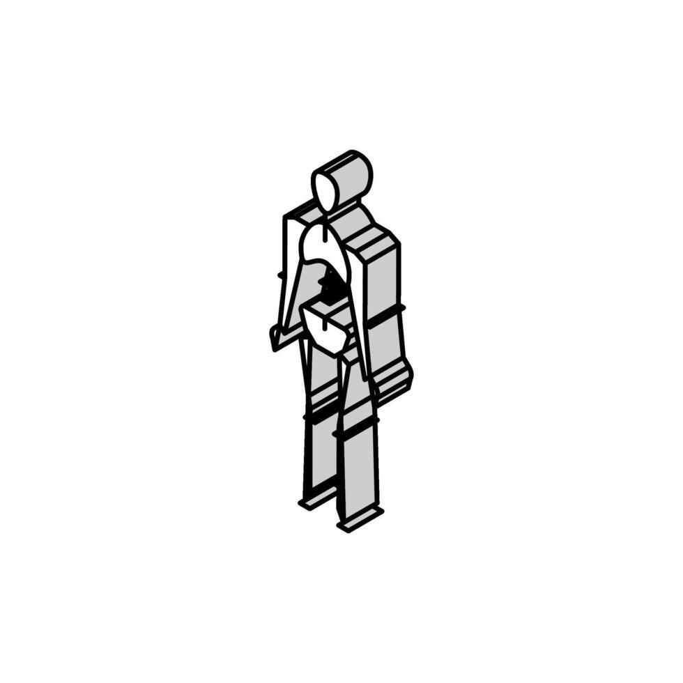 squelette des os Humain isométrique icône vecteur illustration