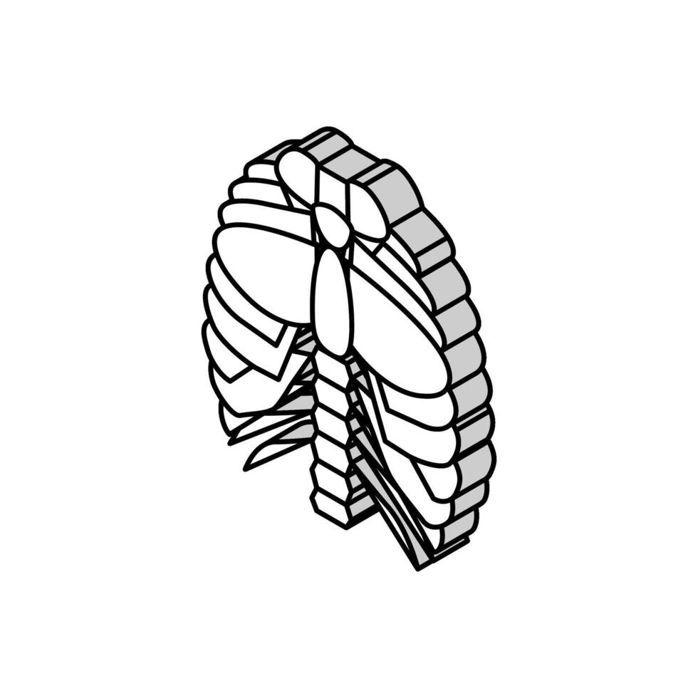 poitrine OS isométrique icône vecteur illustration