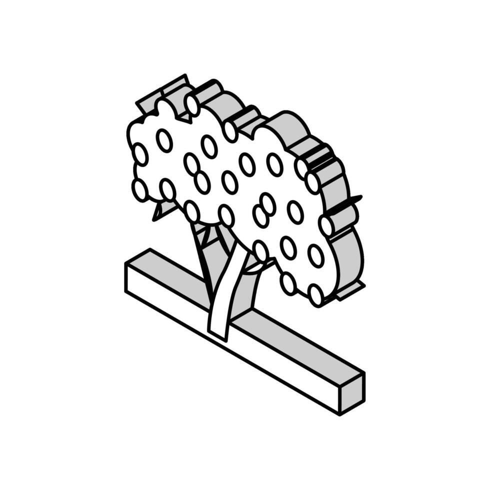 arbre plante citron isométrique icône vecteur illustration