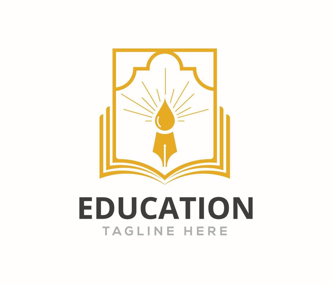 éducation livre badge logo vecteur