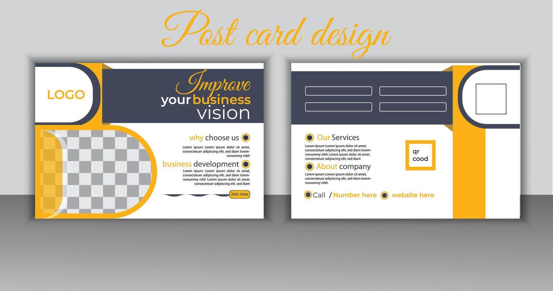 minimaliste professionnel carte postale conception modèle. pro vecteur. vecteur