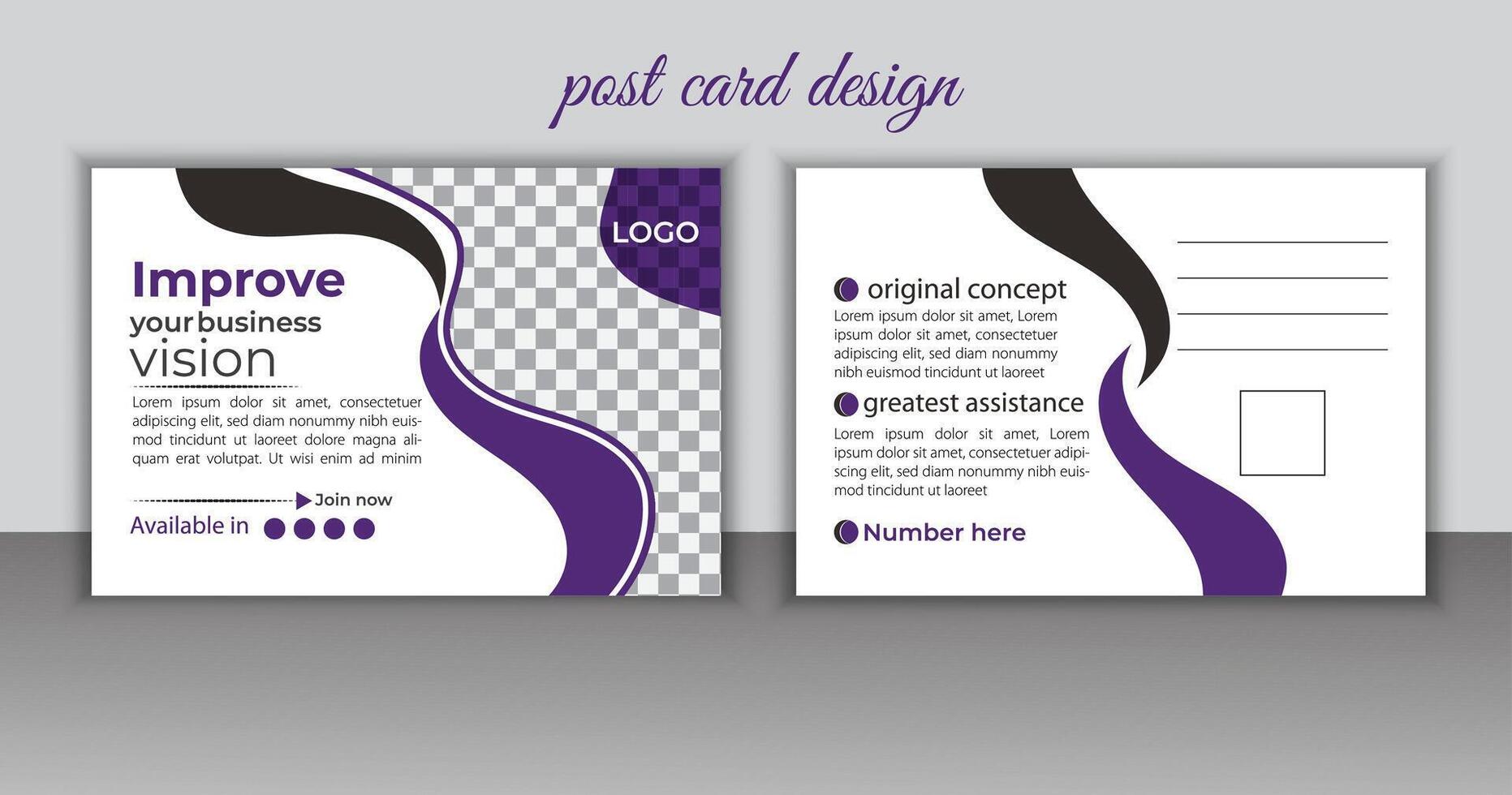 Créatif moderne affaires carte postale conception .pro vecteur. vecteur