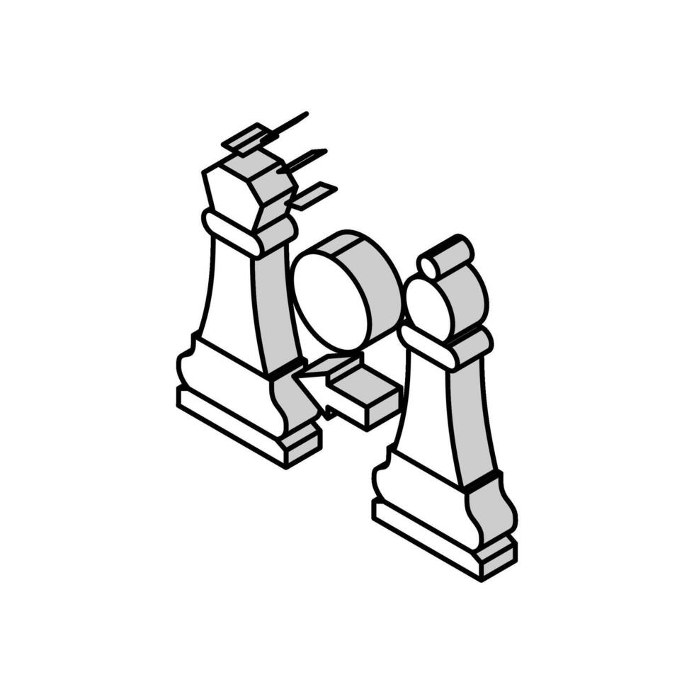 vérifier Roi échecs isométrique icône vecteur illustration