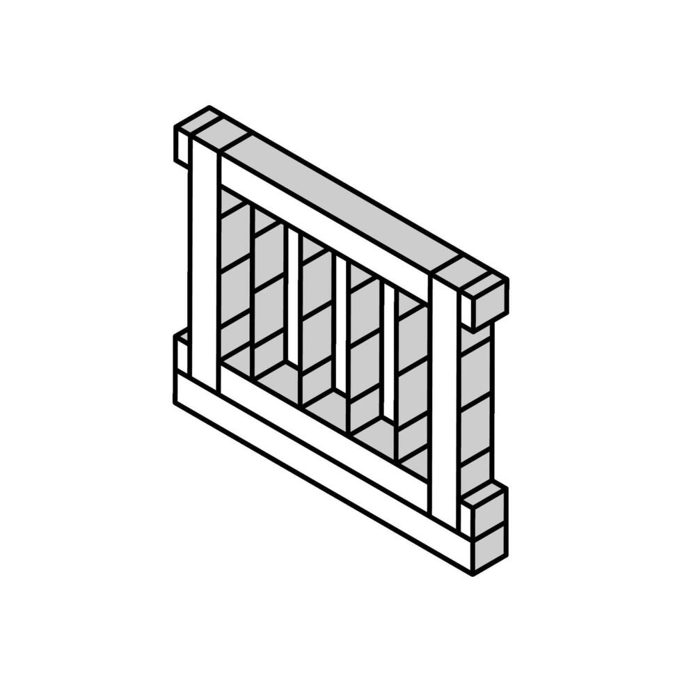 rural clôture isométrique icône vecteur illustration