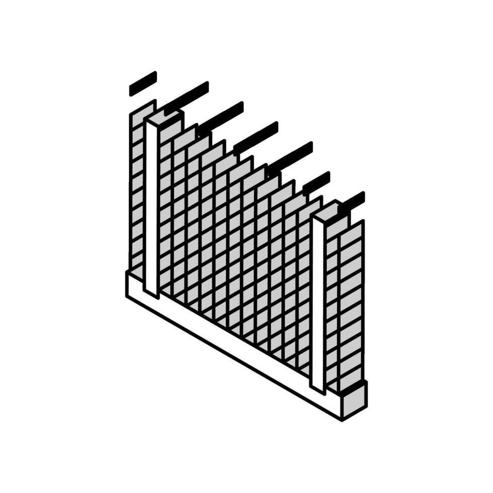 Sécurité clôture isométrique icône vecteur illustration