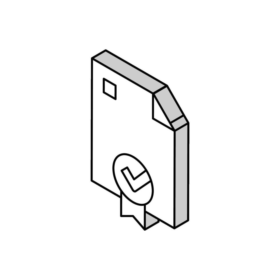 document qualité isométrique icône vecteur illustration