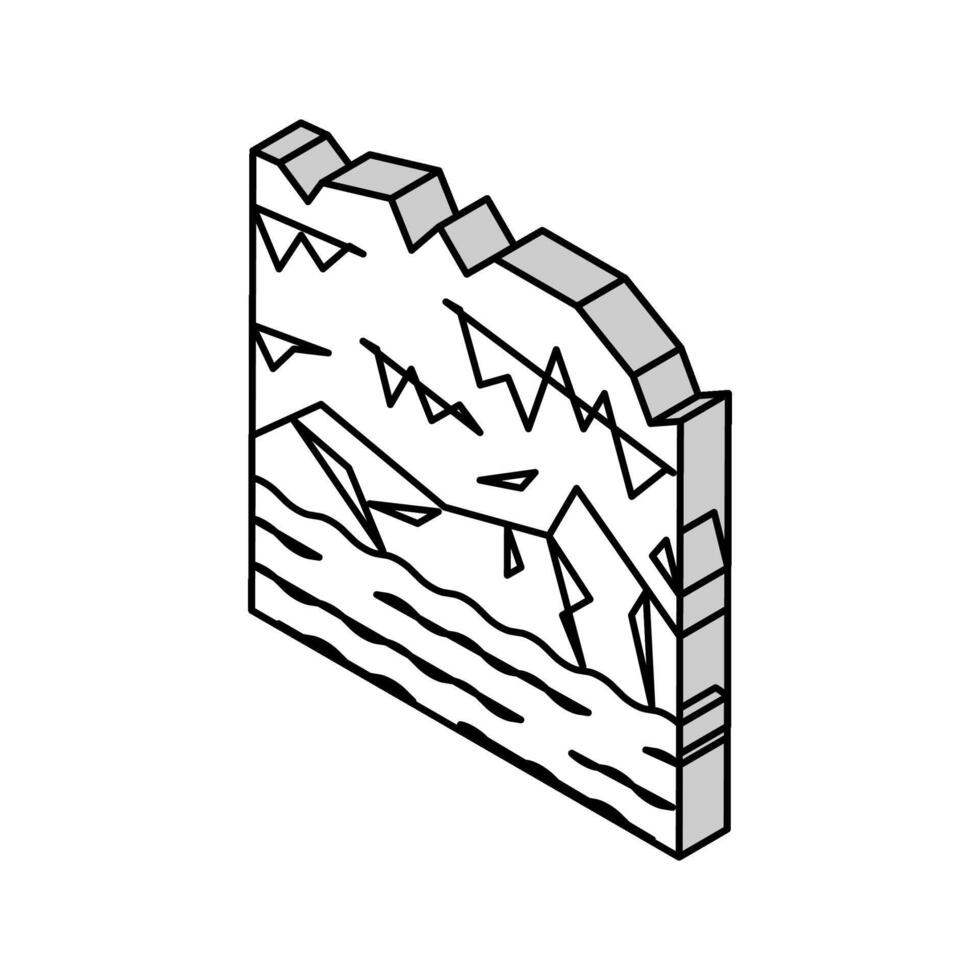 souterrain rivière isométrique icône vecteur illustration