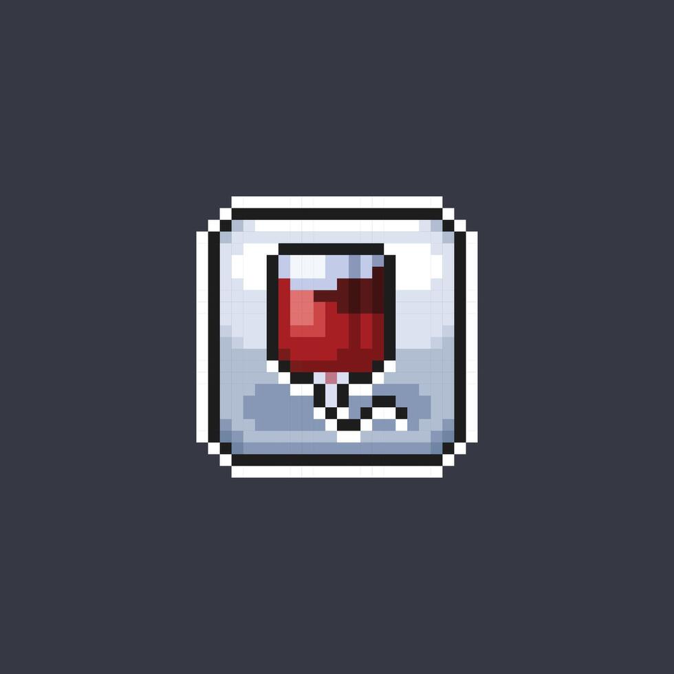 du sang transfusion signe dans pixel art style vecteur