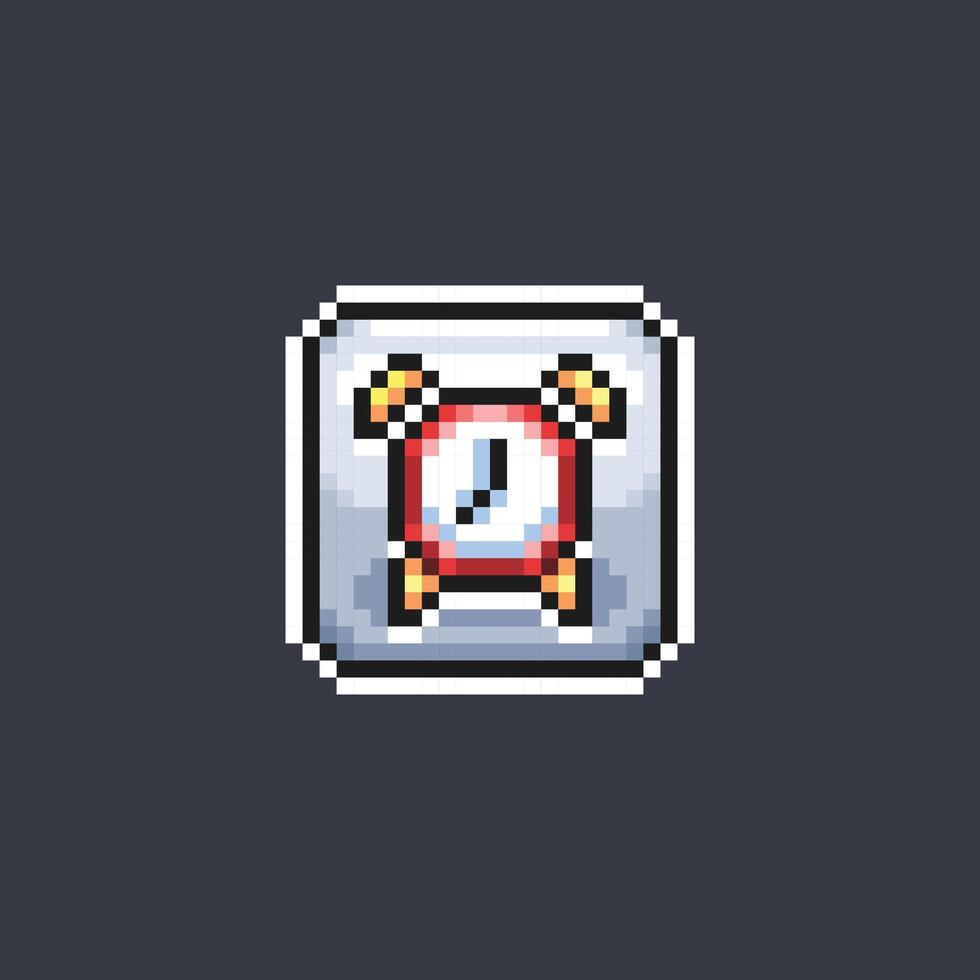 l'horloge alarme signe dans pixel art style vecteur