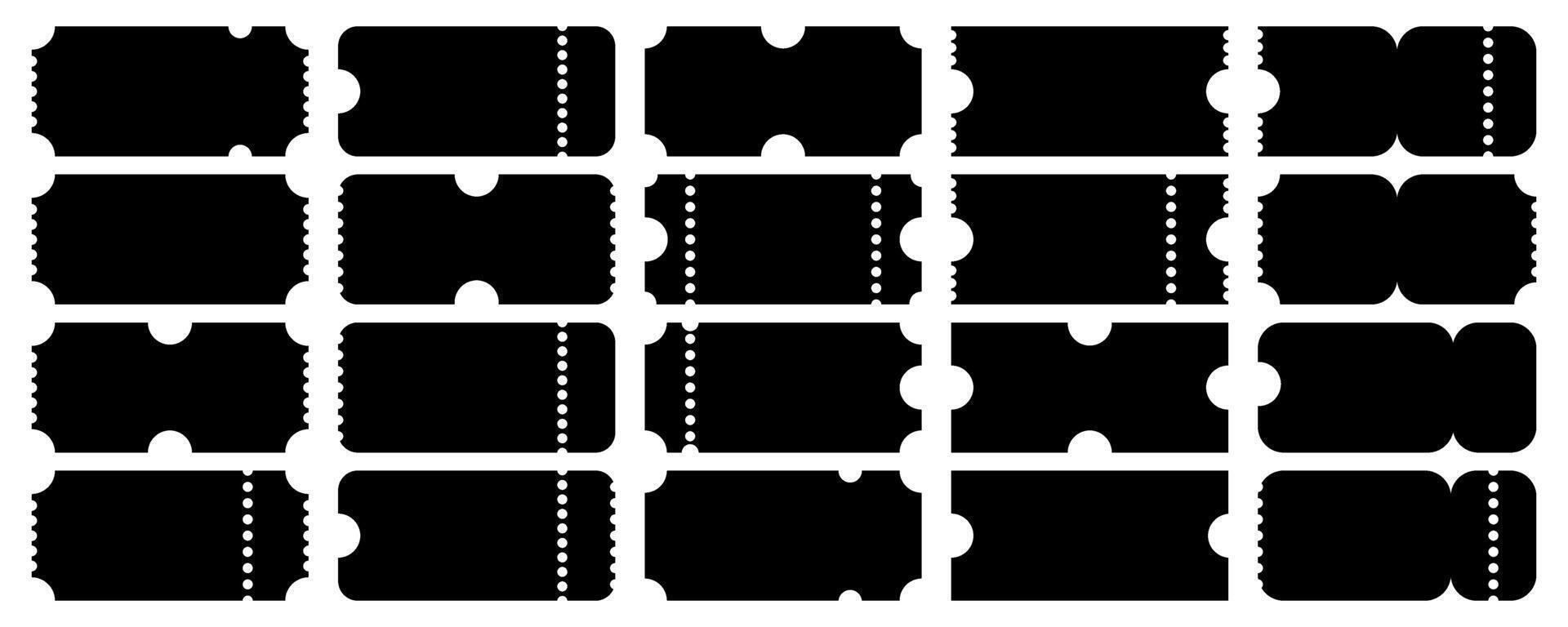 ensemble de modèles pour des billets, coupons. réaliste bon maquette pour loterie, cinéma, concert, prix Mots clés, remises, invitations. moderne géométrique autocollants..eps vecteur